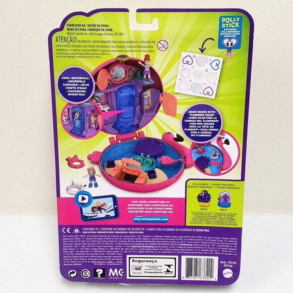 Polly Pocket Flamingo Floatie Compact 2017 Toy - Picture 2 of 6
